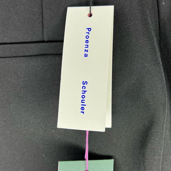 NWT PROENZA SCHOULER Technical Wool Suiting Crop Flare Pants Black 2 - Picture 3 of 7